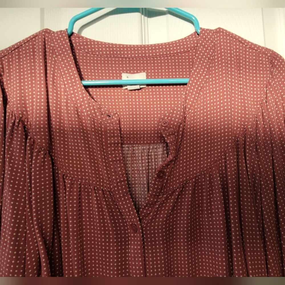 Polka Dot Blouse in Mauve